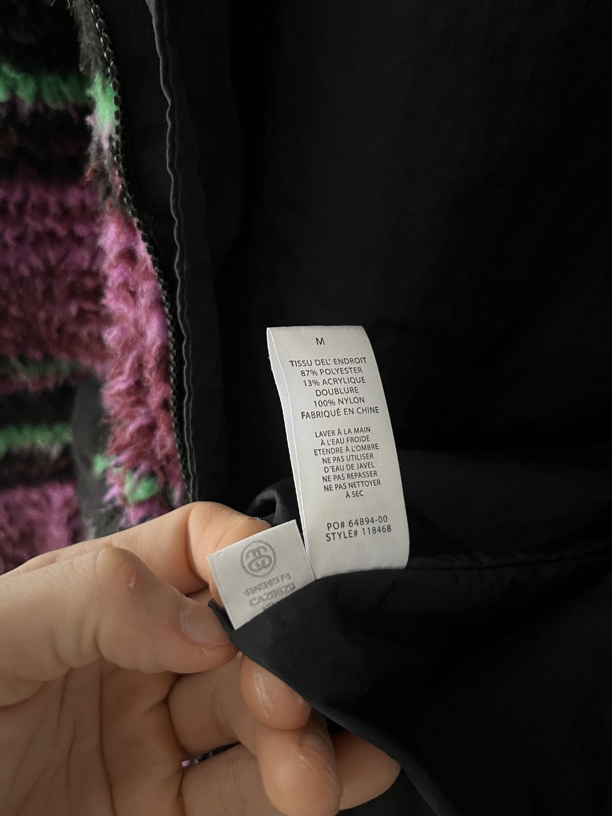 Stussy Stüssy Vest Striped Sherpa size M purple green and black Size US M / EU 48-50 / 2 - 5 Thumbnail
