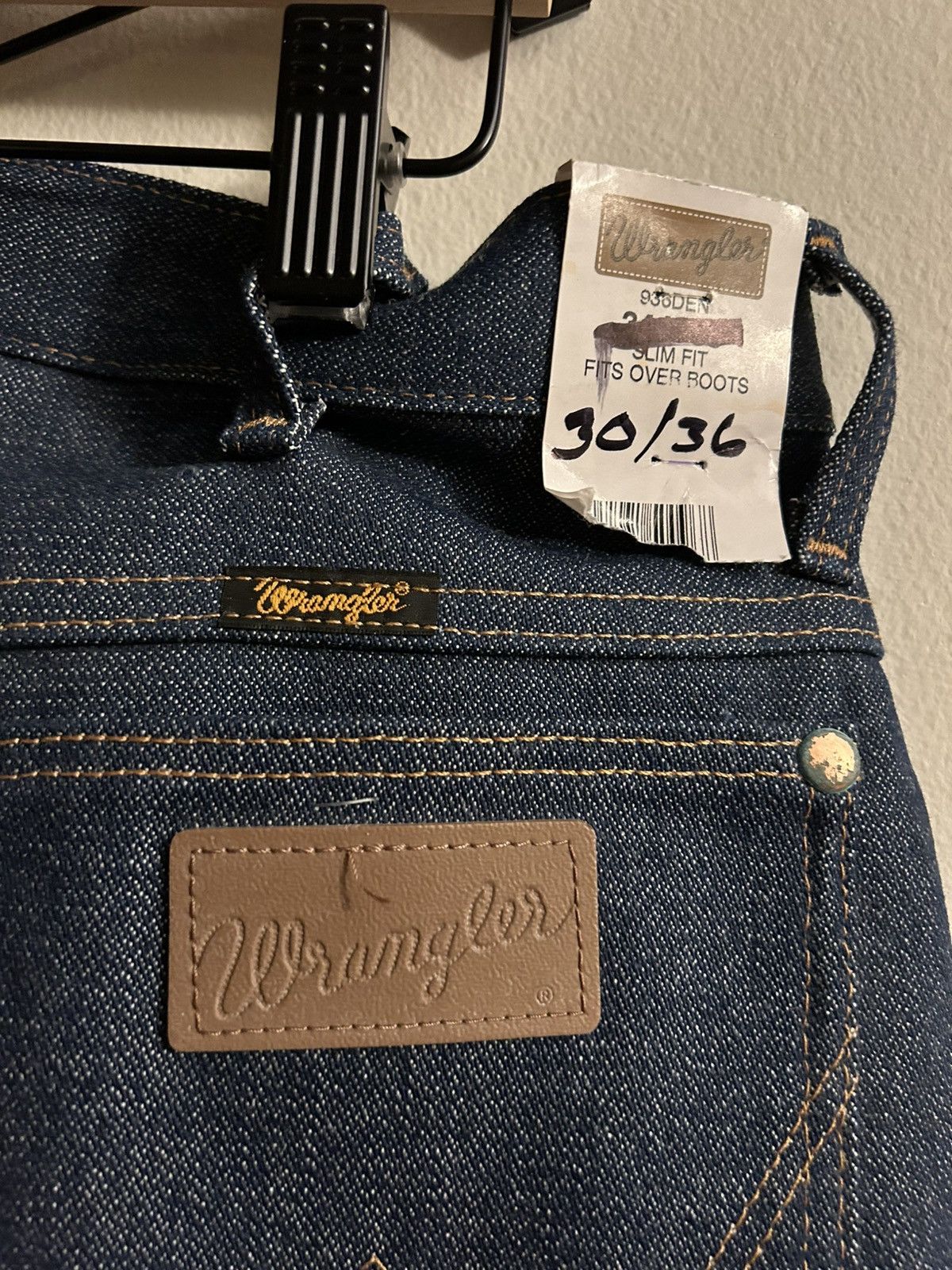 Wrangler NWT DS Wrangler slim fit rigid denim americana cowboy Size US 33 - 1 Thumbnail