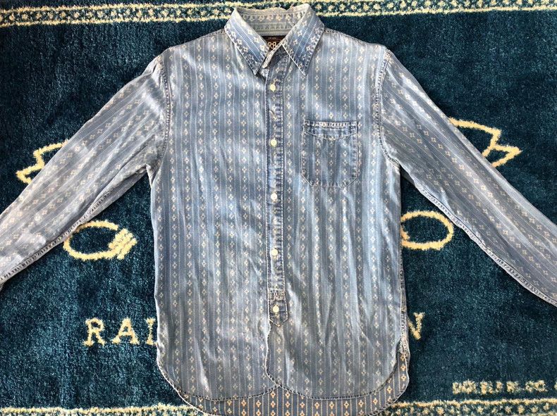 RRL Ralph Lauren RRL Ralph Lauren Blue dyed anti dyed shirt Size US XS / EU 42 / 0 - 3 Thumbnail