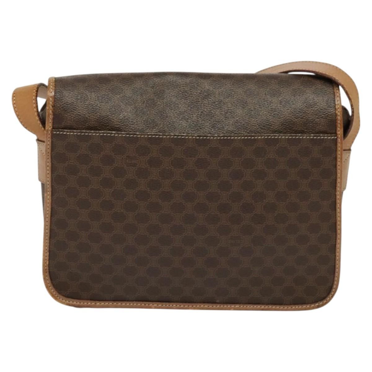 Celine CELINE Macadam Canvas Shoulder Bag Pvc Leather Brown Gold Size ONE SIZE - 3 Thumbnail