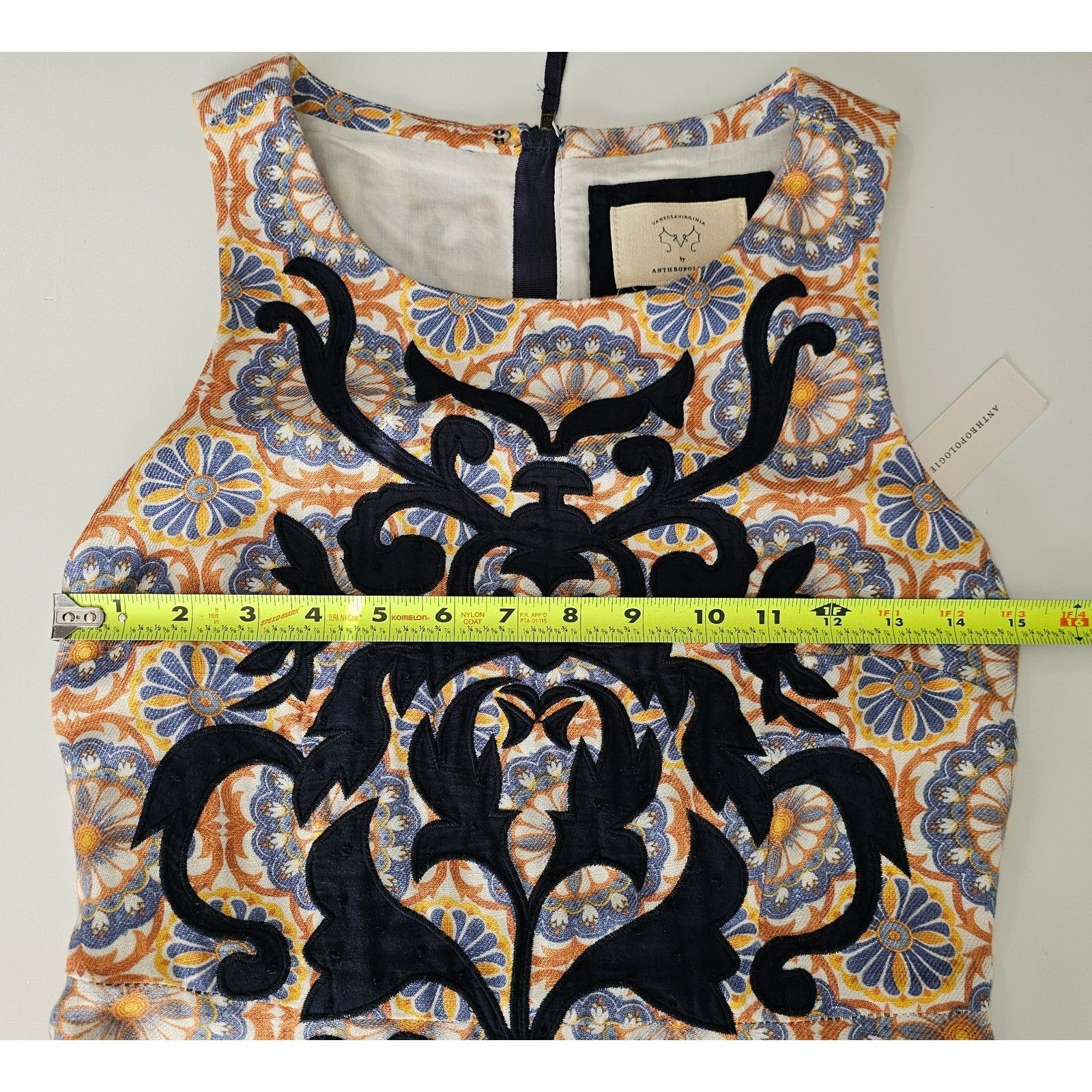 Anthropologie Vanessa Virginia Linen Blend Embroidered Owen Shift Dress 0 Size XS / US 0-2 / IT 36-38 - 9 Thumbnail