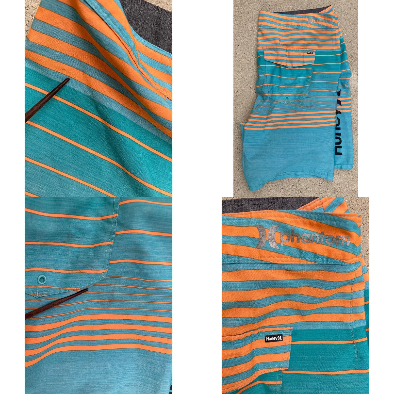 Hurley Hurley Phantom Board Shorts Men Turquoise 38 Poly Logo Surf Beach Sun 90s Band City Modern Logo Pockets Lightweight Slimming Size US 38 / EU 54 - 8 Thumbnail