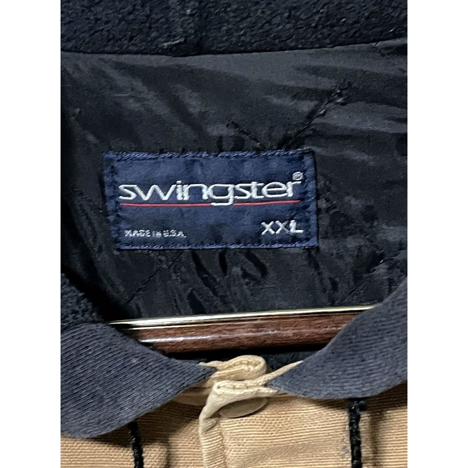 Vintage VINTAGE Swingster Jacket Bomber Gray 2XL/XXL Hooded Heavyweight Canvas Elastic Waist Snap Buttons Embroidered Logo 80s American Mens Short Jacket Coat Size US XXL / EU 58 / 5 - 7 Thumbnail