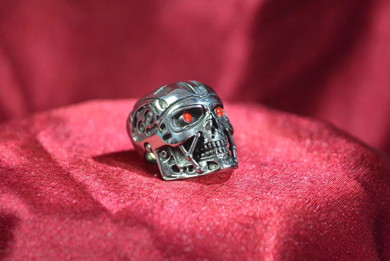Jewelry Terminator T800 Jewelry Rings Chrome Ring (Size 7-13) Size ONE SIZE - 6 Thumbnail