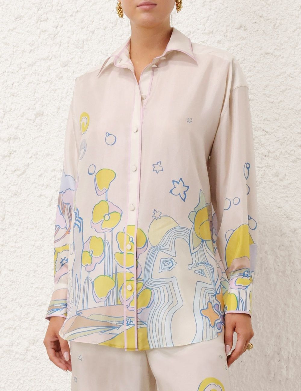 Zimmermann oc11z0525 Pop Relaxed Shirt in Multicolor Size XS / US 0-2 / IT 36-38 - 2 Thumbnail