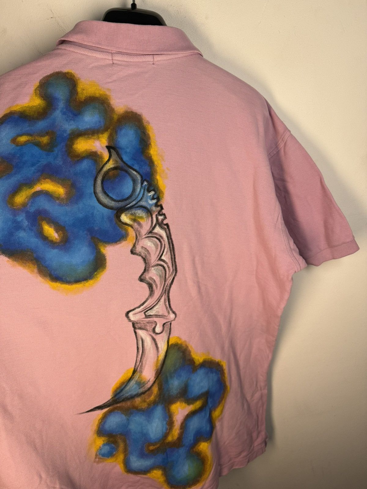 Yves Saint Laurent 1of1 YSL Polo Shirt Pink Art Vintage Tee Button Up y2k Size US XL / EU 56 / 4 - 10 Thumbnail