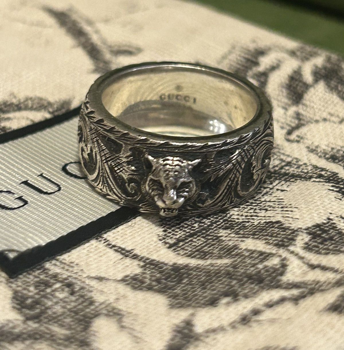 Gucci Gucci Feline Head Sterling Silver Ring Size ONE SIZE - 8 Thumbnail