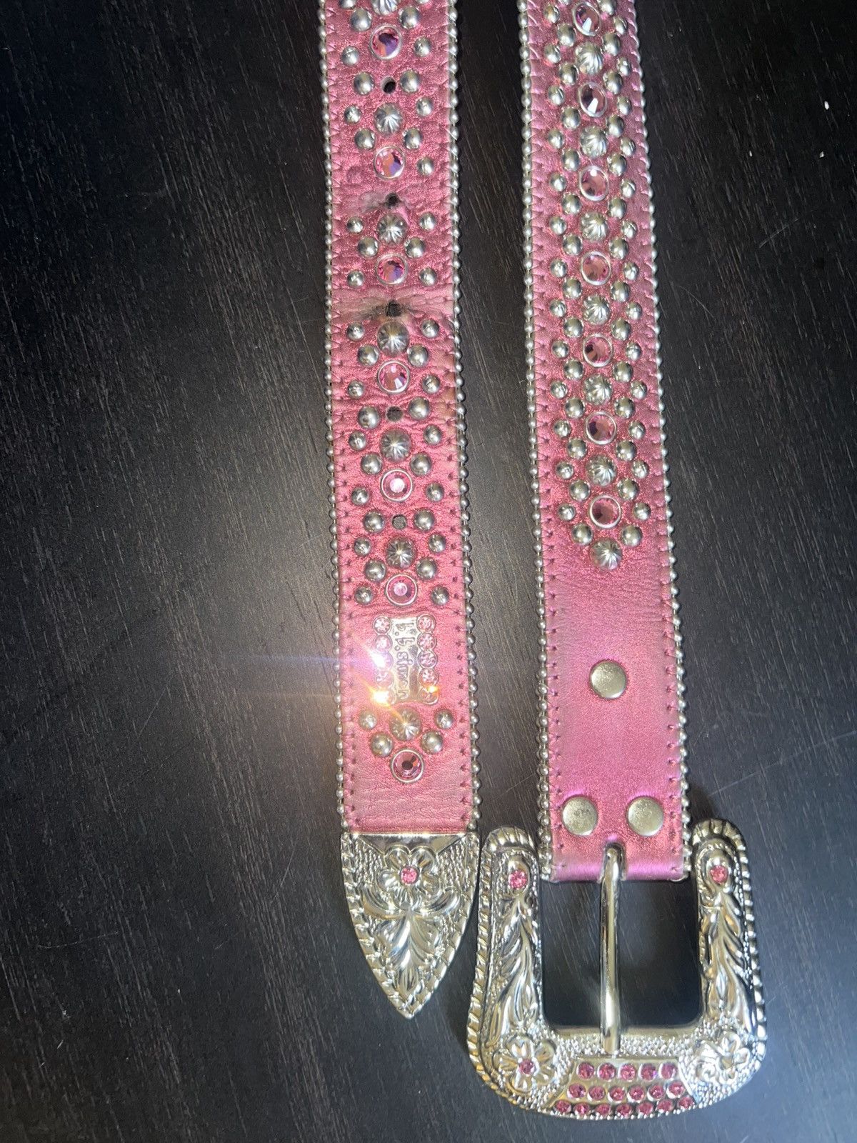 B.B. Simon Pink rhinestone BB Simon belt Size ONE SIZE - 2 Thumbnail