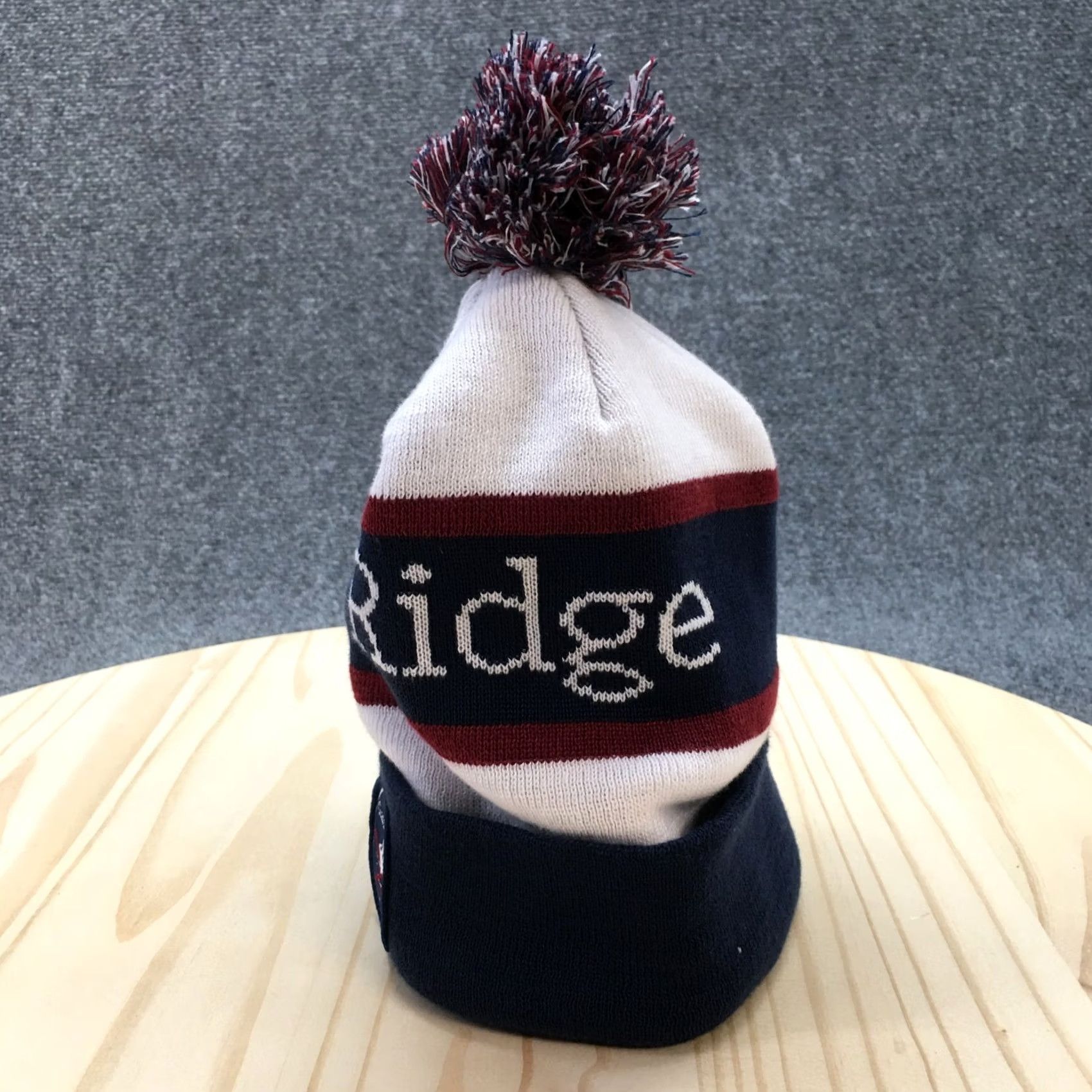 Vintage Giants Ridge Pompom Beanie Hat Mens Blue Red One Size Embroidered Logo Locale Size ONE SIZE - 4 Thumbnail