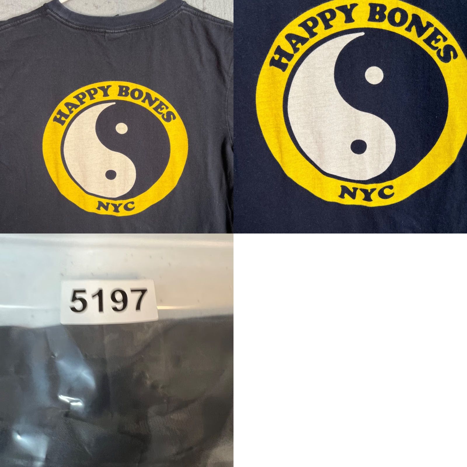 Bones Happy Bones NYC Black Pocket T Shirt w/ Yin Yang Graphic 100% Cotton Size Large Mens Shirt Black Yin Yang Vintage None 2020s Size US L / EU 52-54 / 3 - 8 Thumbnail