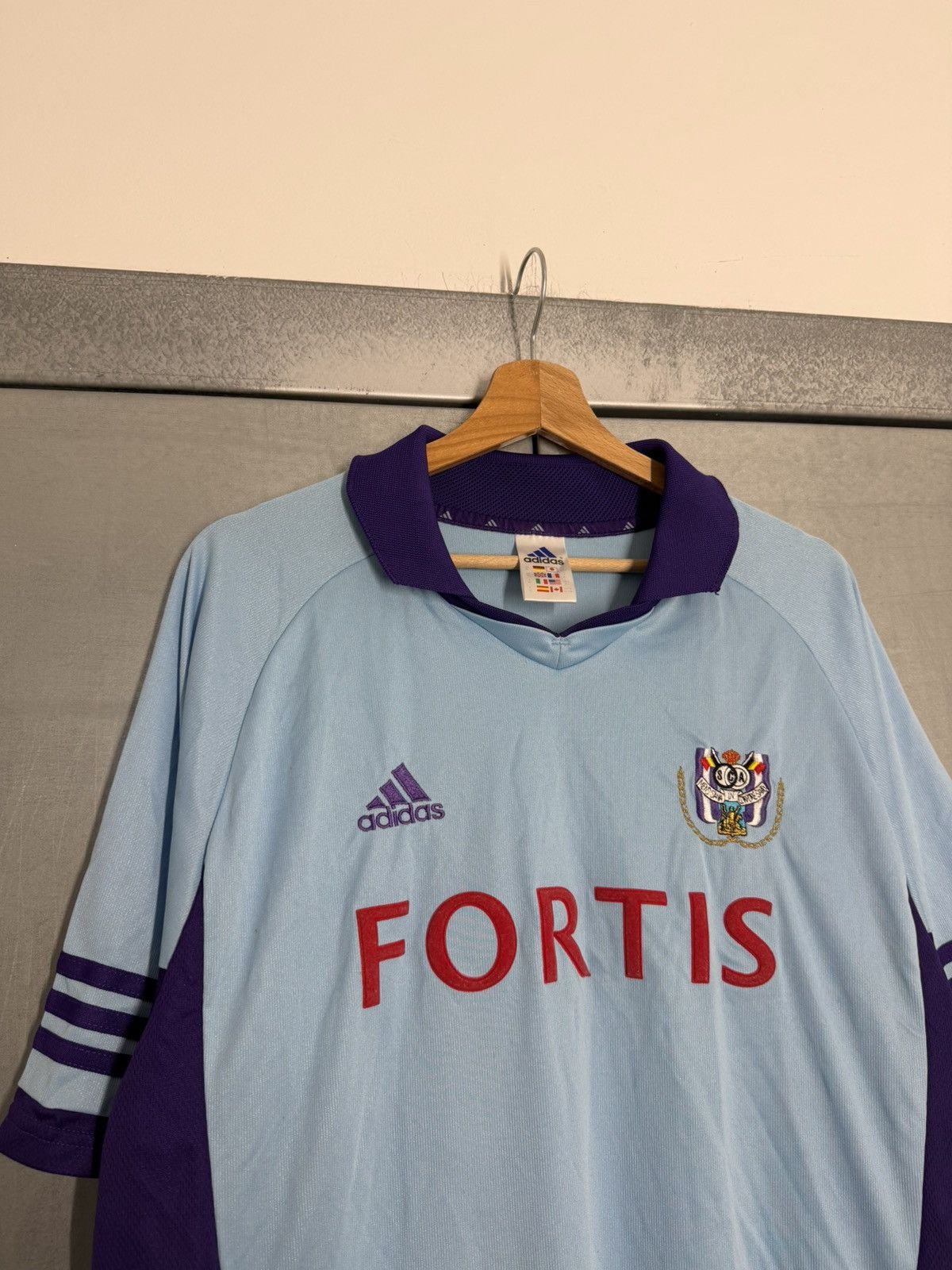Adidas Vintage 2001/02 Adidas Anderlecht Fortis Away Soccer Jersey Size US XL / EU 56 / 4 - 2 Thumbnail
