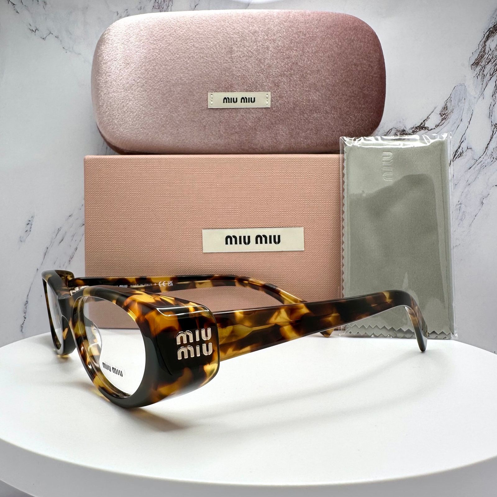 Miu Miu New MIU MIU Eyeglasses Brown Oval 53 Honey Havnana Rx-able Size ONE SIZE - 6 Thumbnail