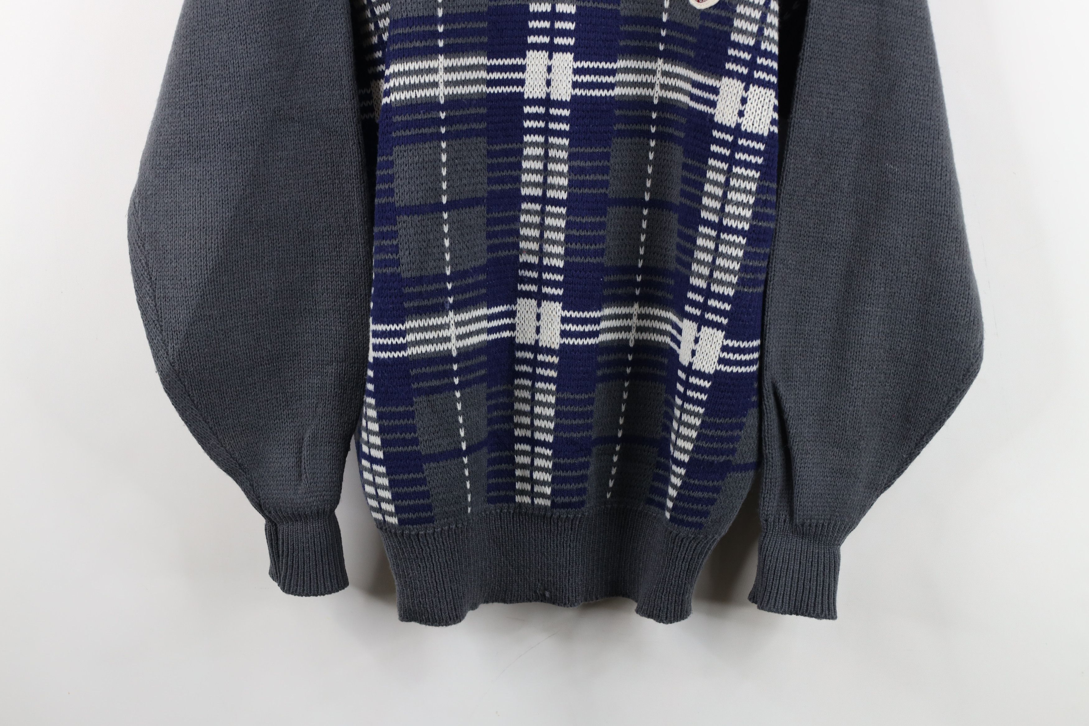 Vintage Vintage 90s Streetwear Ribbed Knit V-Neck Sweater Plaid Size US M / EU 48-50 / 2 - 3 Thumbnail