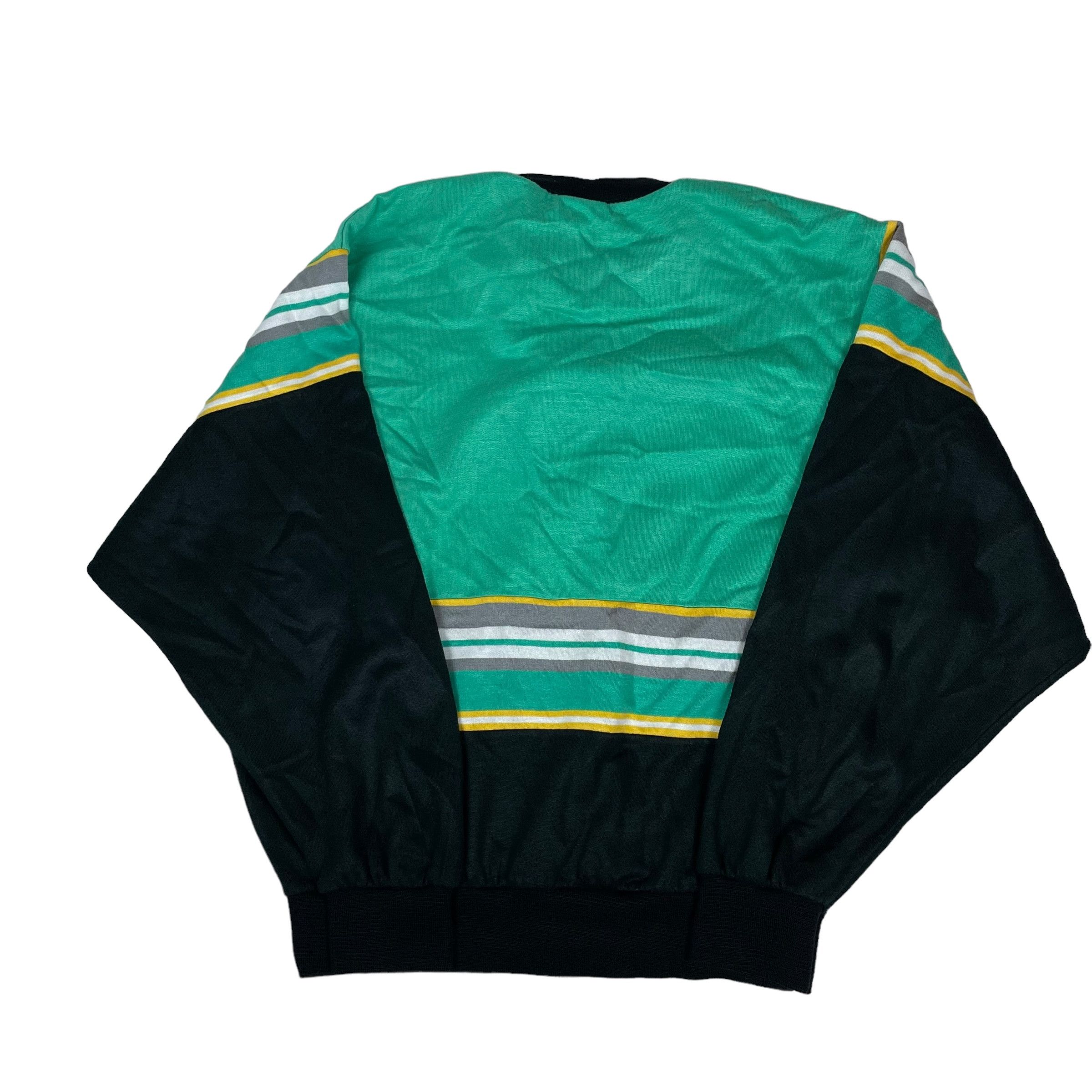 Adidas Men's Green Black Crew Neck Pullover Sweatshirt