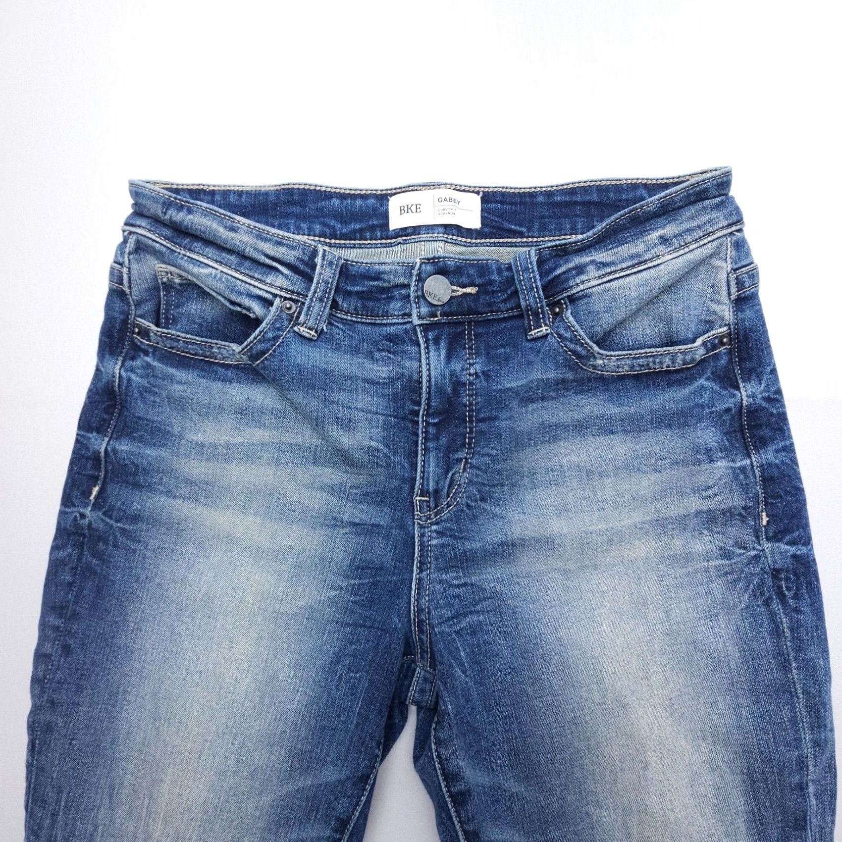 Vintage Buckle Gabby Curvy Fit High Rise Crop Jeans Size 27 Dark Wash Denim Women Buckle Bke 5-Pocket Cropped Modern Southwestern Blue Jeans Womens Size 27" / US 4 / IT 40 - 4 Thumbnail