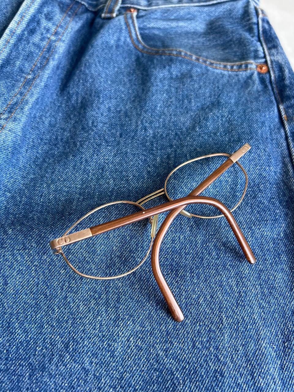 Dior × Vintage Christian Dior '90s Brown Oval Hook Frame Eyeglasses Eyewear Size ONE SIZE - 2 Thumbnail