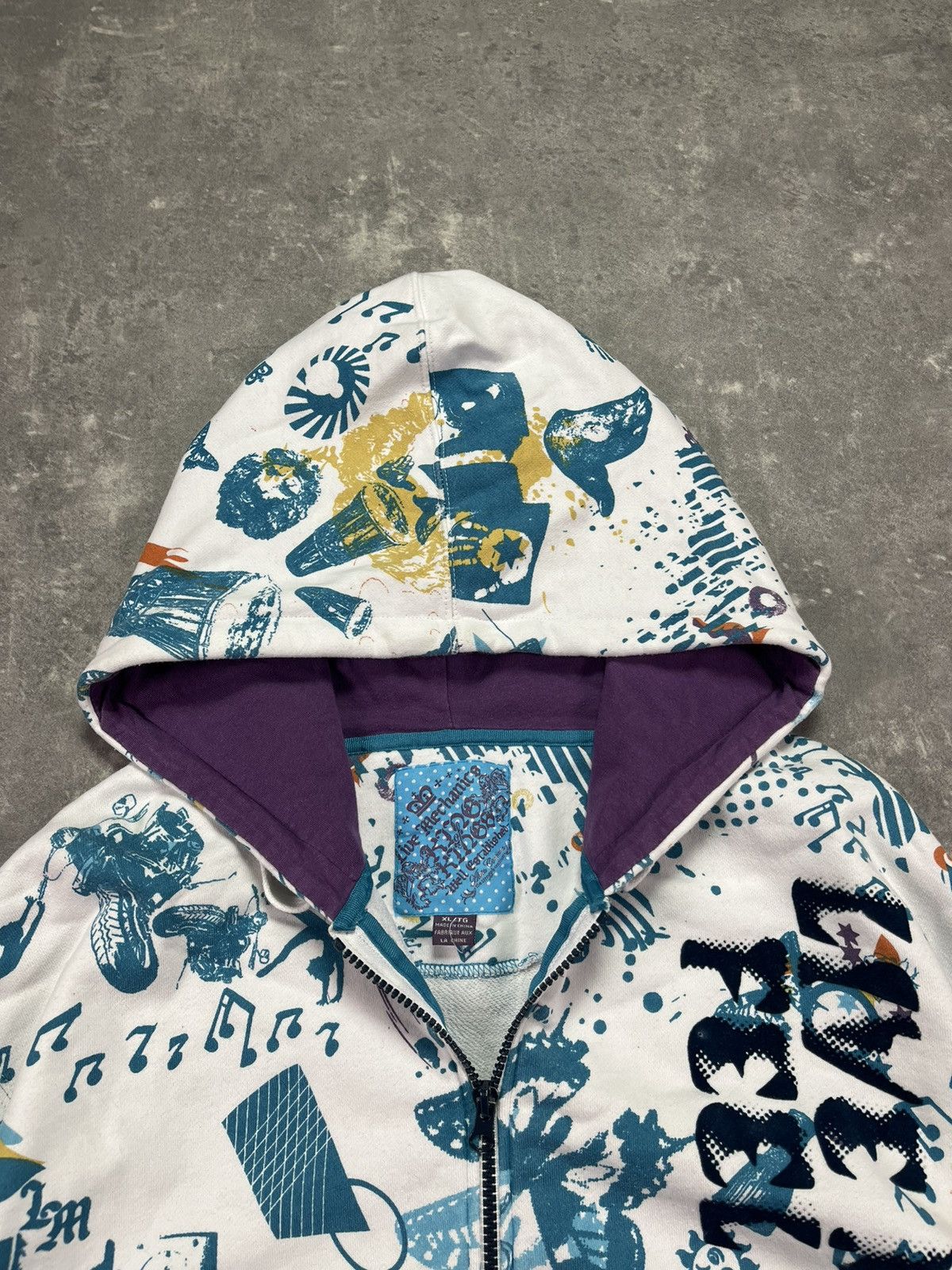 Live Mechanics 00s Live Mechanics AOP Printed Baggy Zip Hoodie XL Rare Size US XL / EU 56 / 4 - 7 Thumbnail