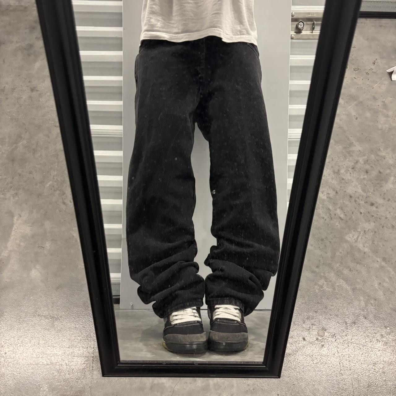 Japanese Brand × Vintage Crazy Vintage Y2K/2000s Grunge Solid Black Skater Denim Jeans! Size US 34 / EU 50 - 1 Thumbnail