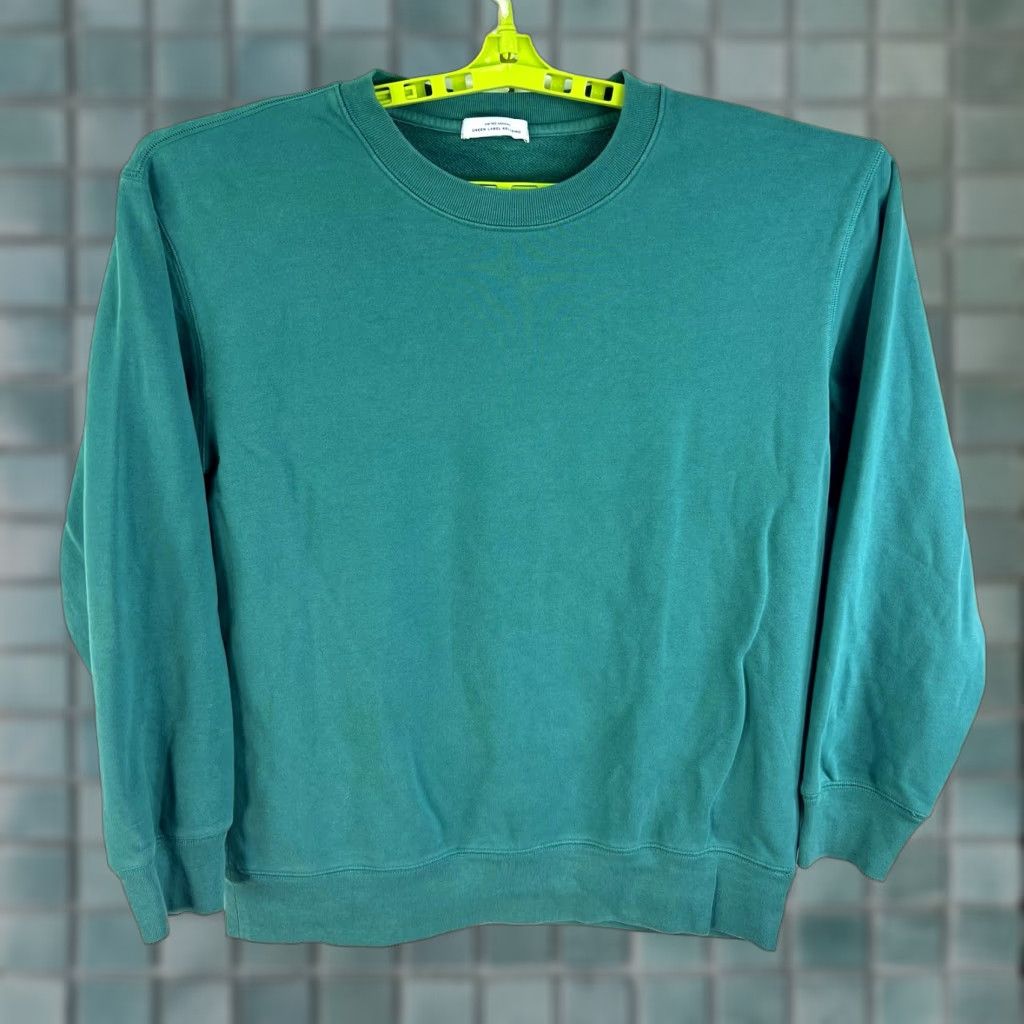 VINTAGE United Arrows Green Label Sweatshirt Men Size L Green Casual Pullover Long Sleeve 90s Japan