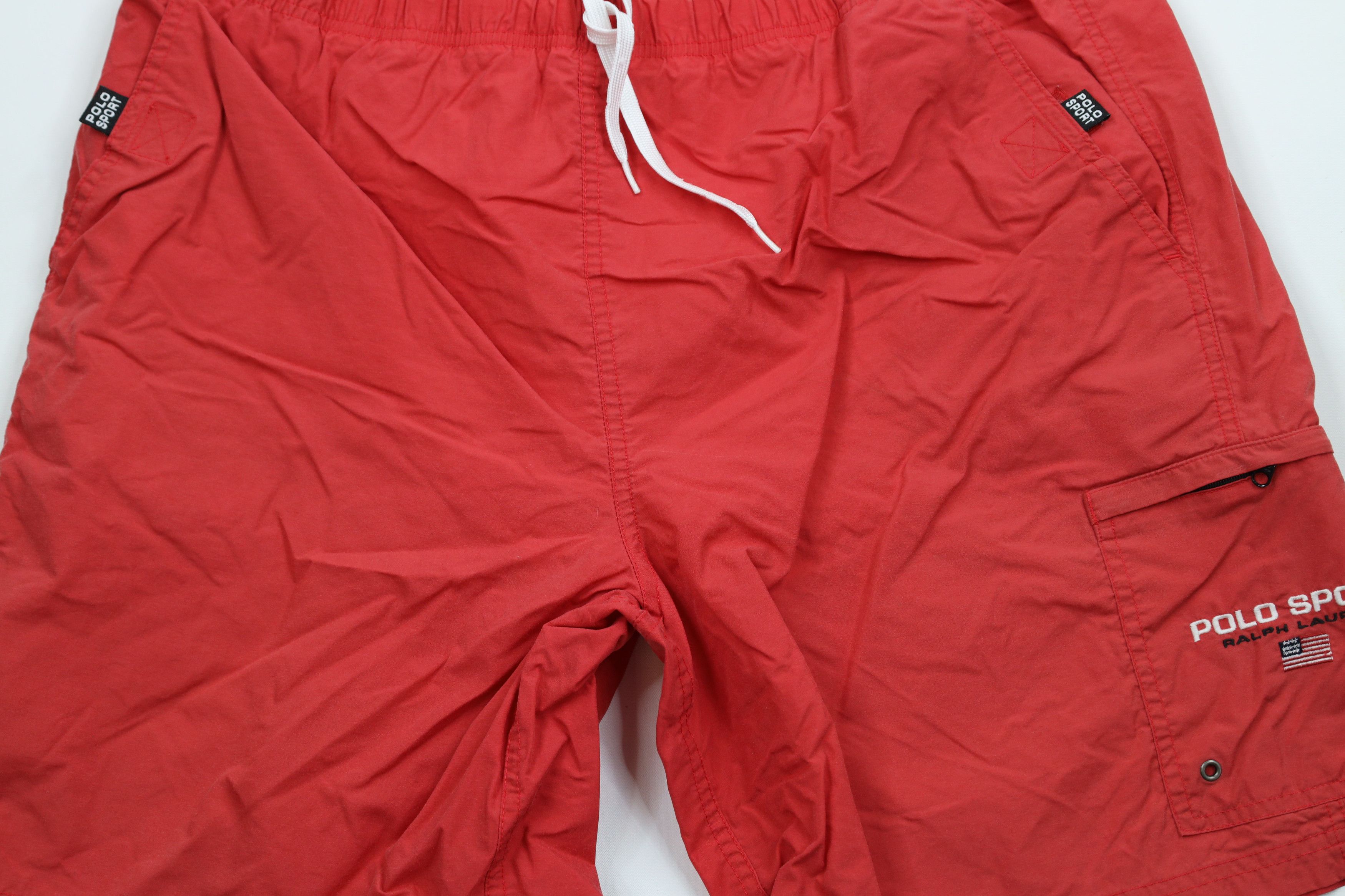 Ralph Lauren × Vintage Vintage 90s Polo Sport Ralph Lauren USA Flag Lined Shorts Size US 34 / EU 50 - 3 Thumbnail