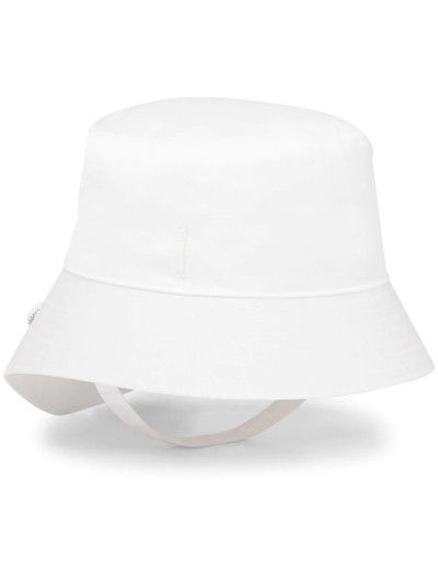 prada white re-nylon pouch detail bucket hat