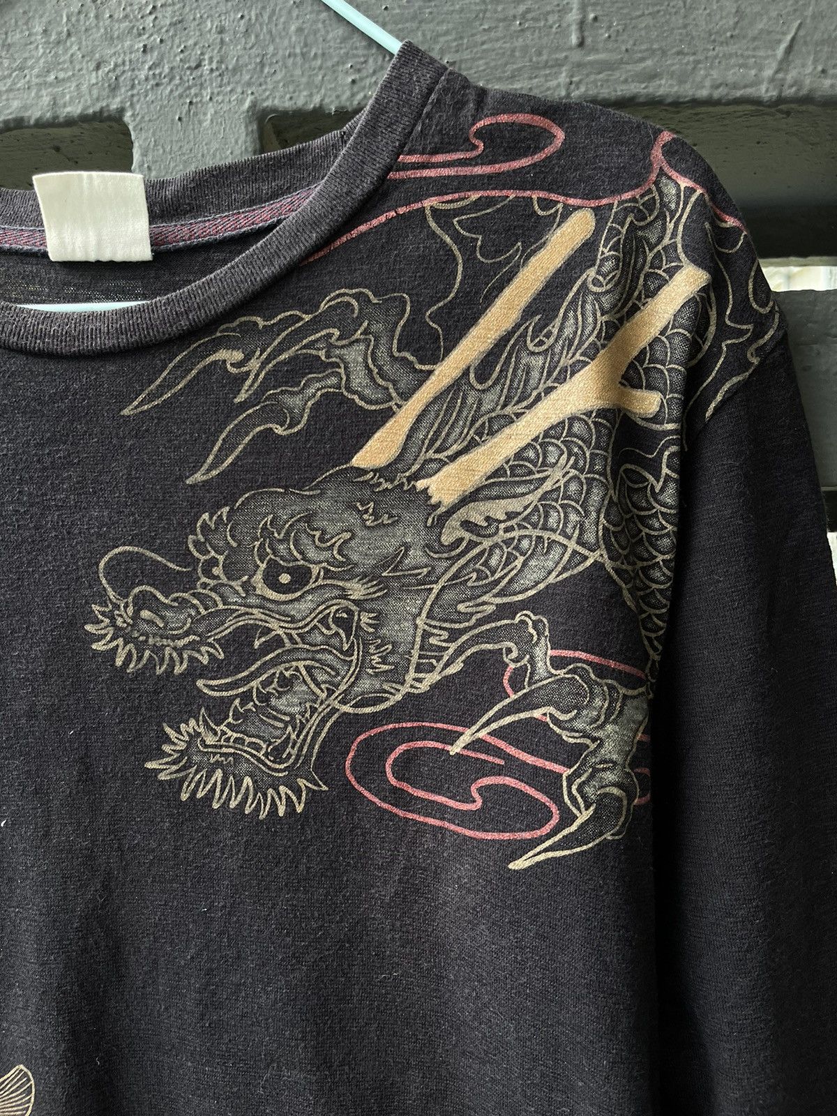 Japanese Brand × Vintage Sukajan dragon x koi fish motif longsleeve shirt Size US L / EU 52-54 / 3 - 5 Thumbnail