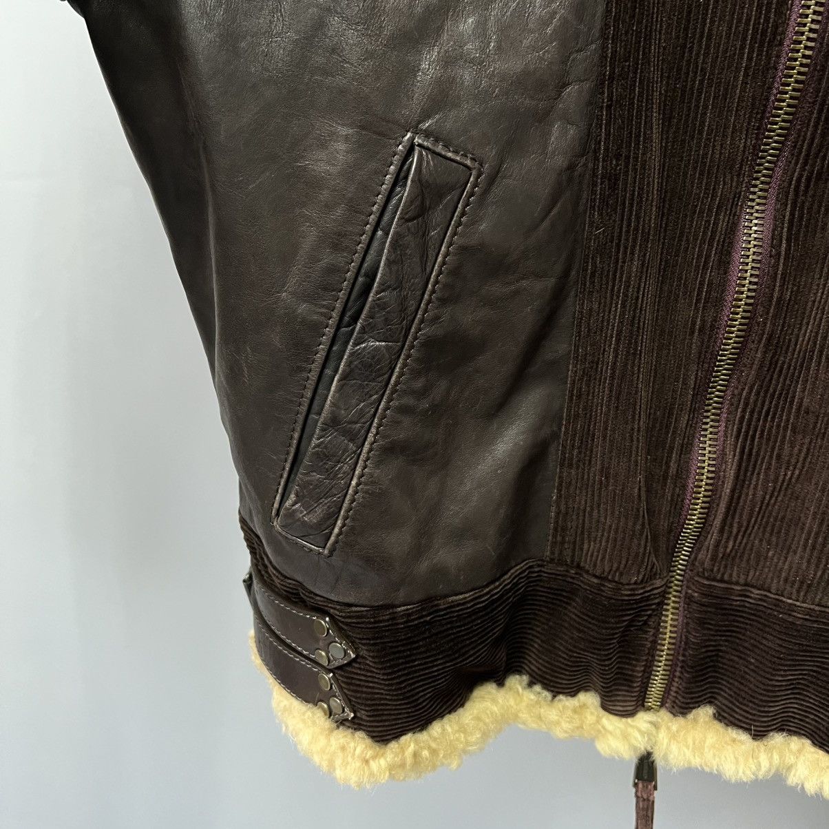 Dsquared2 Dsquared Hybrid Leather Shearling Jacket AW04 Vintage RARE Size US L / EU 52-54 / 3 - 11 Thumbnail