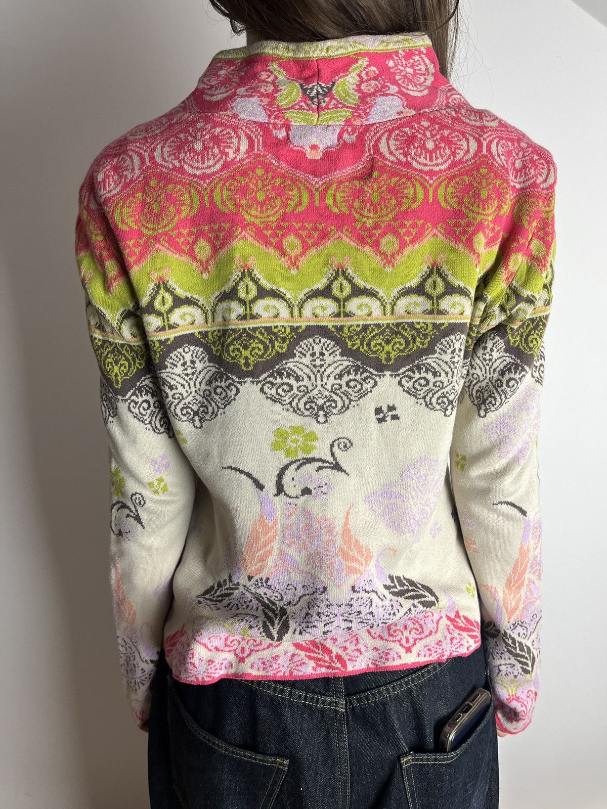 Other IVKO Button Up Damask Multicoloured Knit Cardigan Boho Style Size S / US 4 / IT 40 - 4 Thumbnail