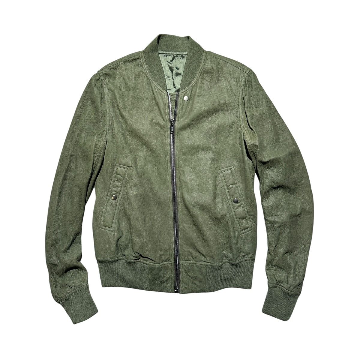 【AAKE】CRACK LEATHER BOMBER JP Rick Owens Crack leather classic Flight bomber jacket | Grailed