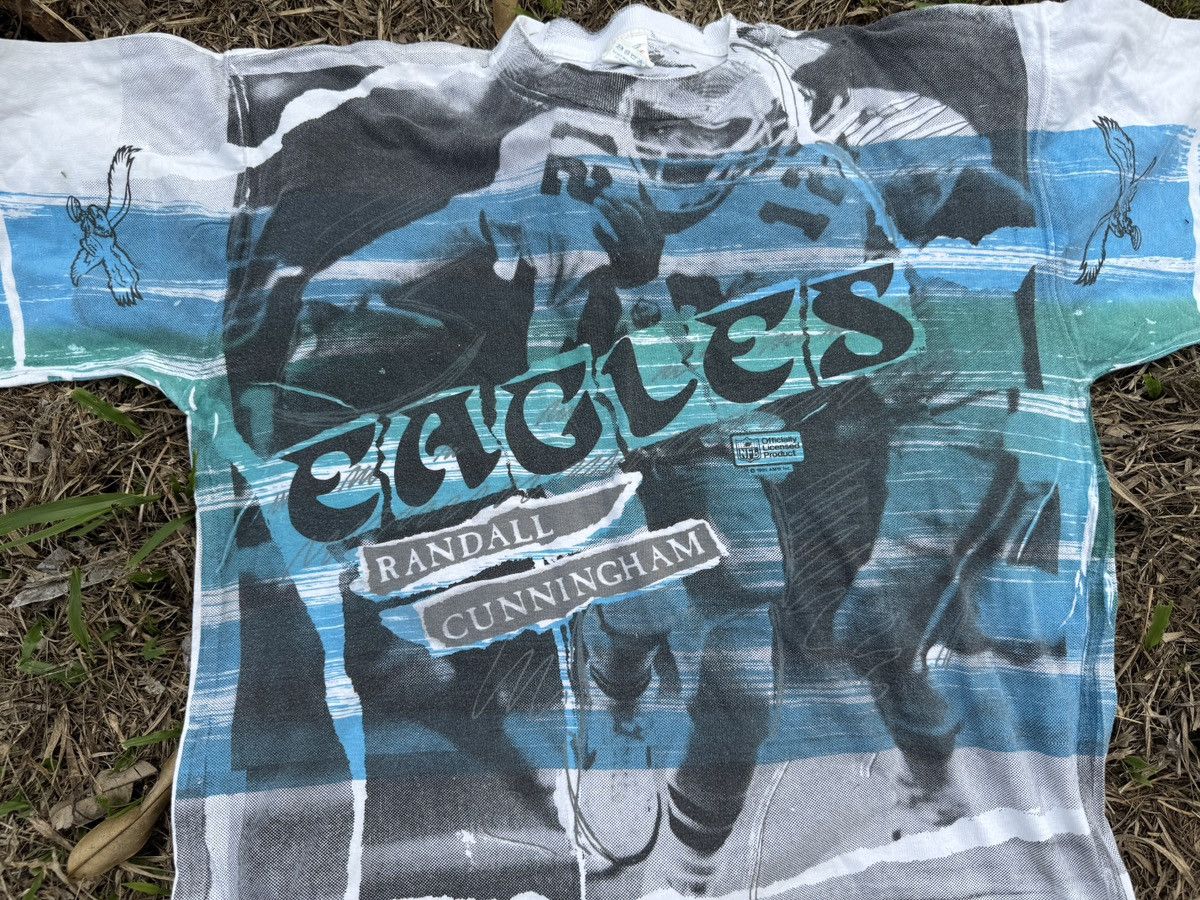 NFL Rare vtg OverPrint Randall Cunningham Eagles Team Size US XL / EU 56 / 4 - 2 Thumbnail
