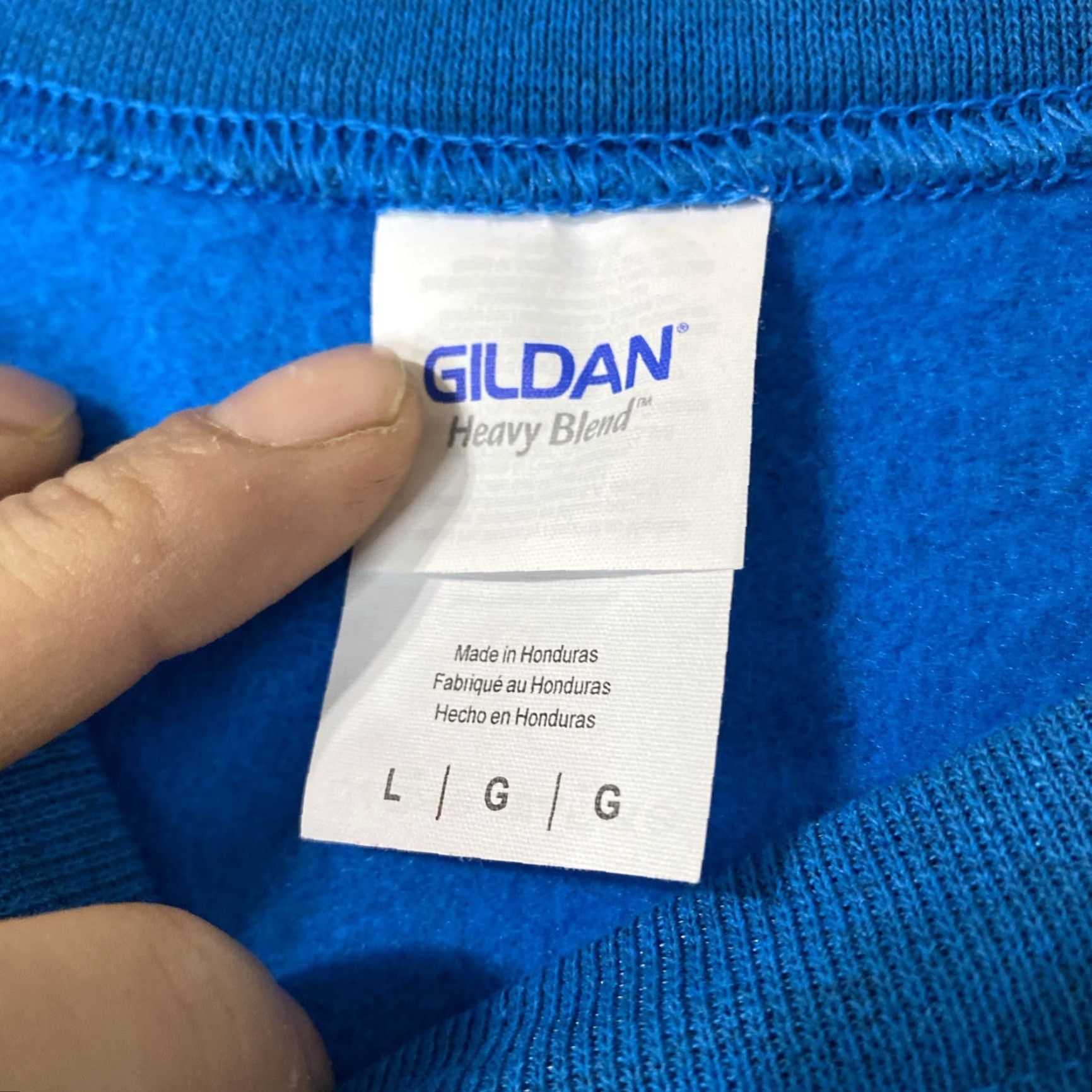 Gildan VINTAGE Gildan Sweatshirt Men L Heathered Blue Retro Y2K pullover Size US L / EU 52-54 / 3 - 3 Thumbnail