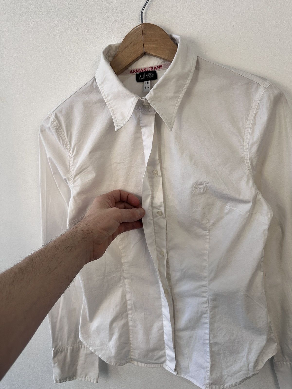 Armani Armani Jeans Cotton Stretch Shirt Blouse Logo Size US 6 Size M / US 6-8 / IT 42-44 - 7 Thumbnail