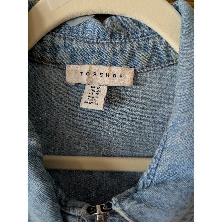 Topshop Topshop Short Sleeve Stone Boiler Jumpsuit - Sz 12 Size 34" / US 12 / IT 48 - 3 Thumbnail