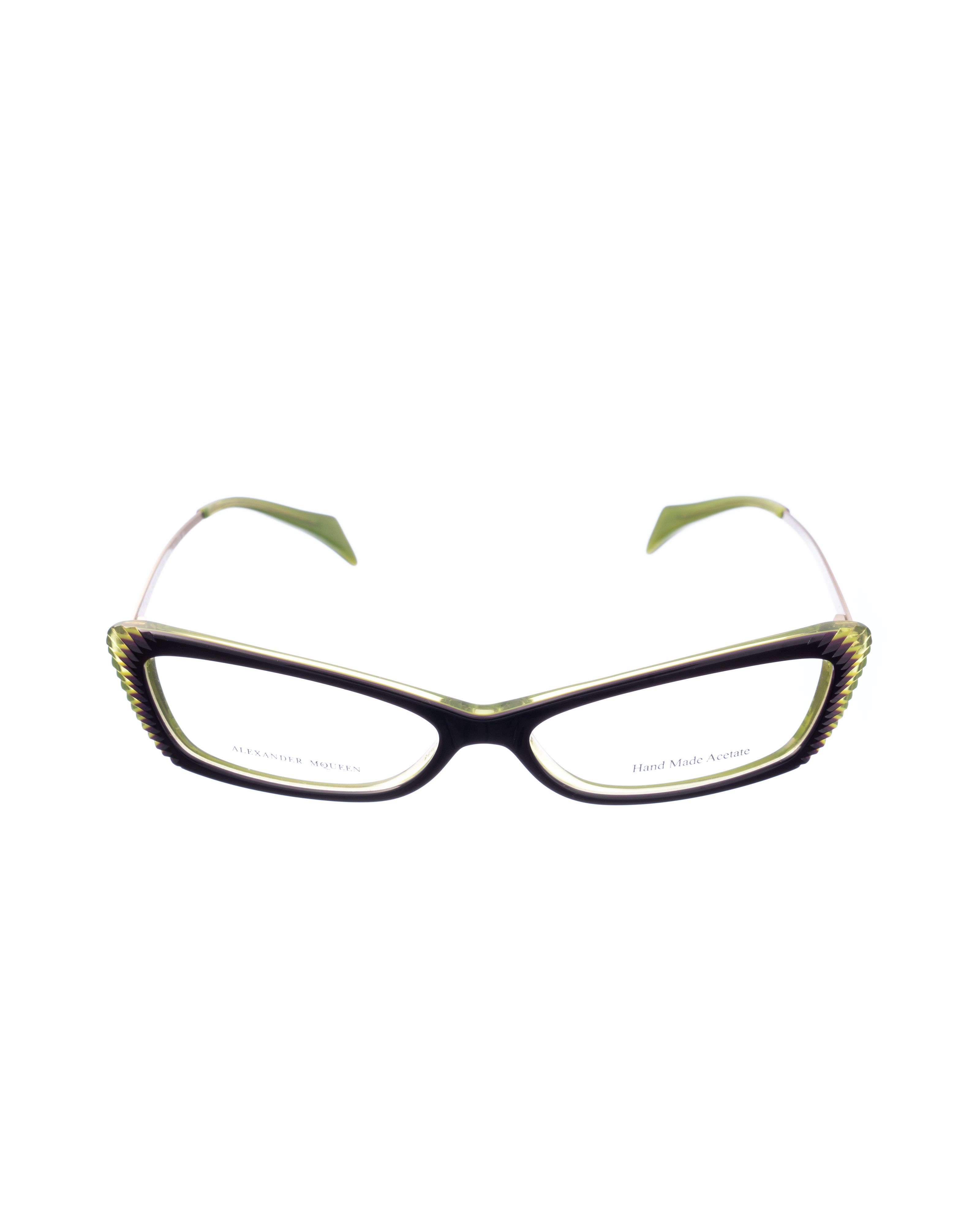 Alexander McQueen Alexander McQueen 90s Black & Green Cat-Eye Glasses Size ONE SIZE - 1 Thumbnail