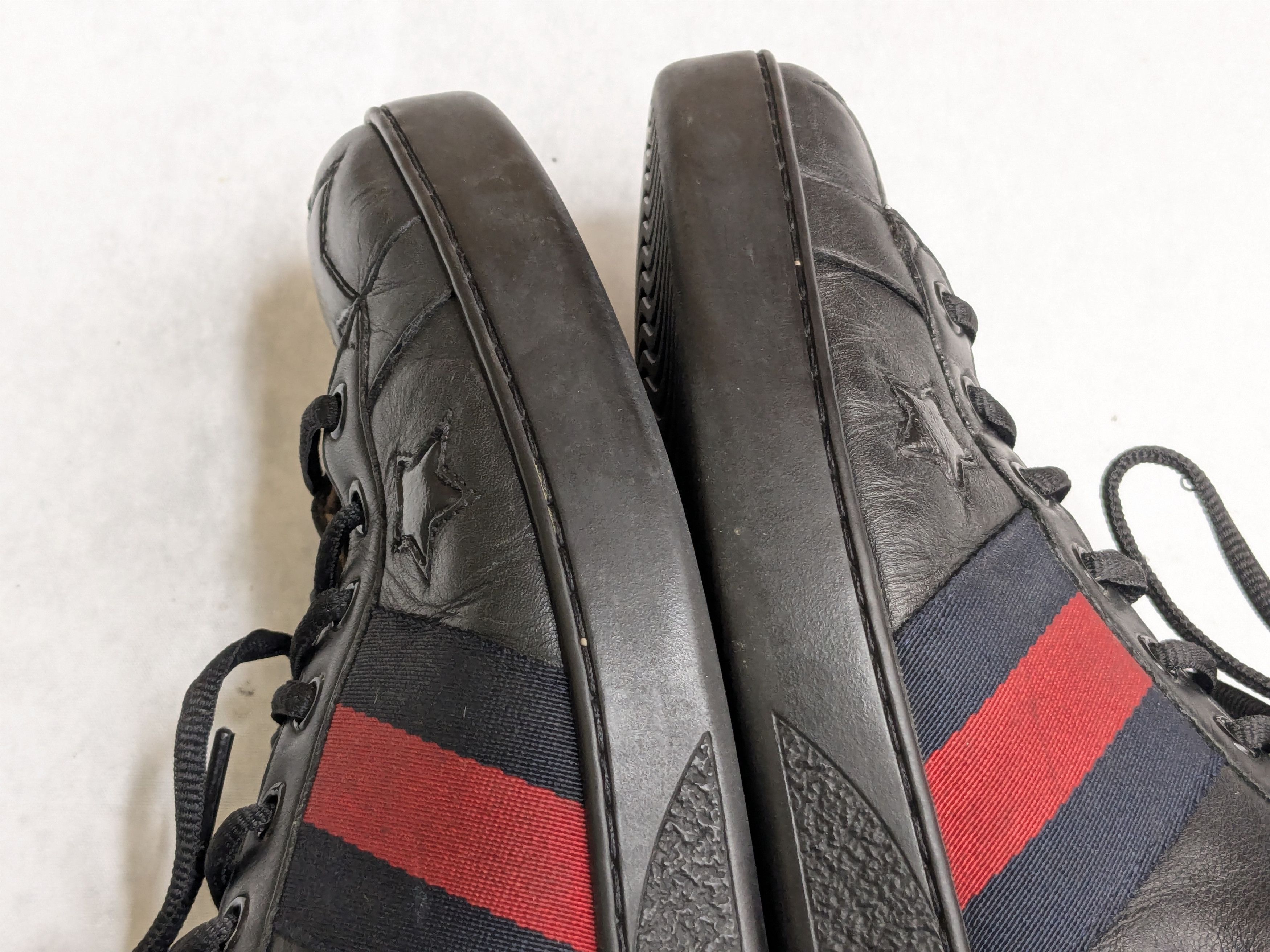 Gucci Gucci Ace Sneakers Black 10.5 Low Tops Leather Stars Size US 10.5 / EU 43-44 - 6 Thumbnail