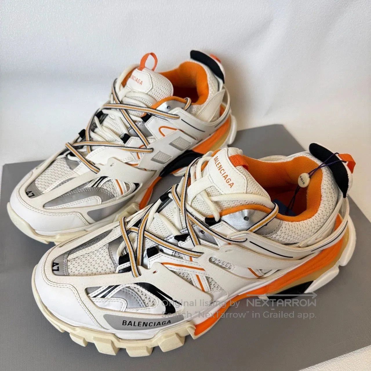 Balenciaga balenciaga track 1.0 sneakers white orange. Size US 13 / EU 46 - 1 Thumbnail