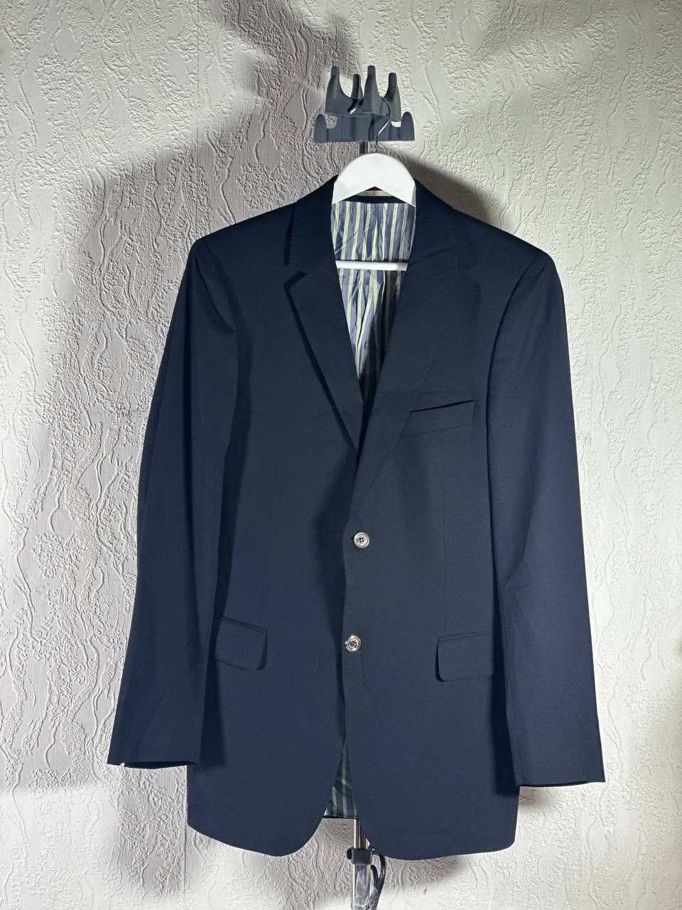 Burberry Vintage Burberry Navy Double Breasted Blazer Size 48L - 1 Thumbnail