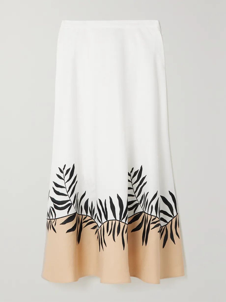 Loro Piana o1srvl11e0824 Manny Antigua Midi Skirt in White/Beige/Black Size 27" / US 4 / IT 40 - 1 Thumbnail