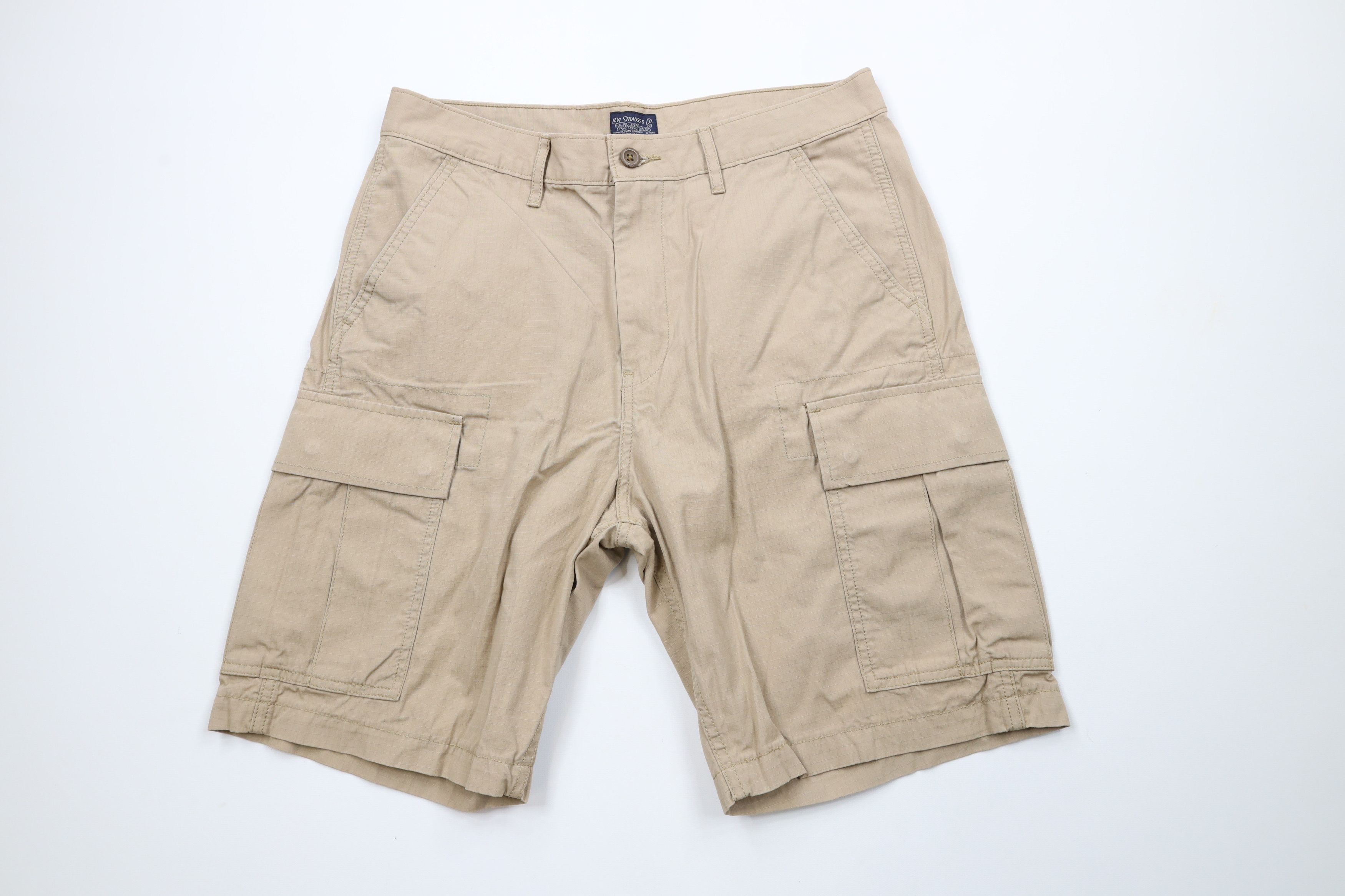 Levi's × Vintage Vintage Y2K Levis Fit Ripstop Cargo Shorts Beige Cotton Size US 32 / EU 48 - 1 Thumbnail