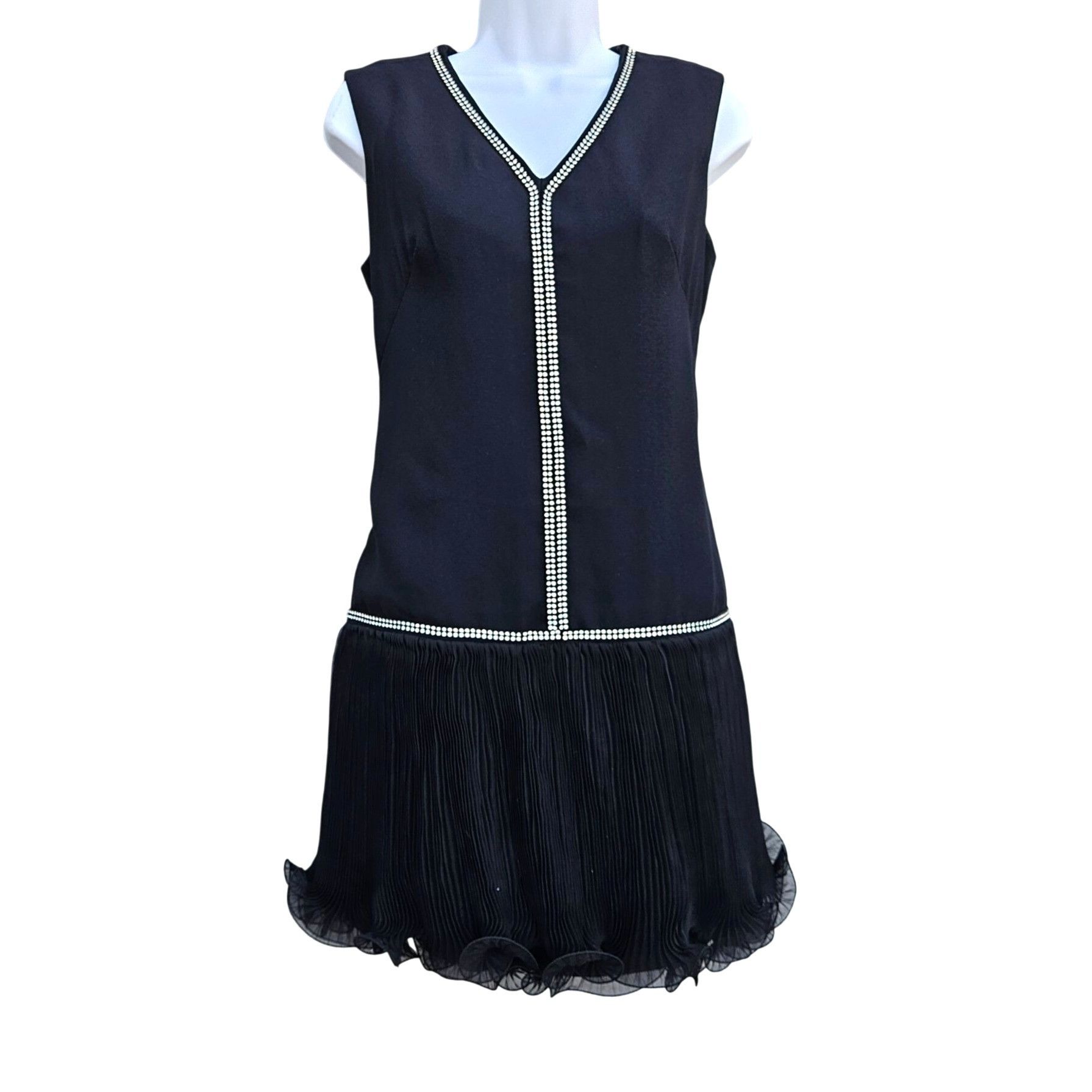 Other vtg RETRO Cocktail LBD Sleeveless Mini Dress Black & Rhinest Size M / US 6-8 / IT 42-44 - 1 Thumbnail