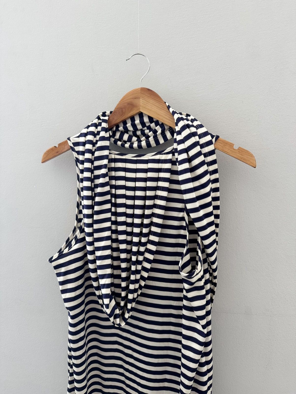Jean Paul Gaultier Jean Paul Gaultier for Target Draped Navy Striped Dress Size L / US 10 / IT 46 - 7 Thumbnail