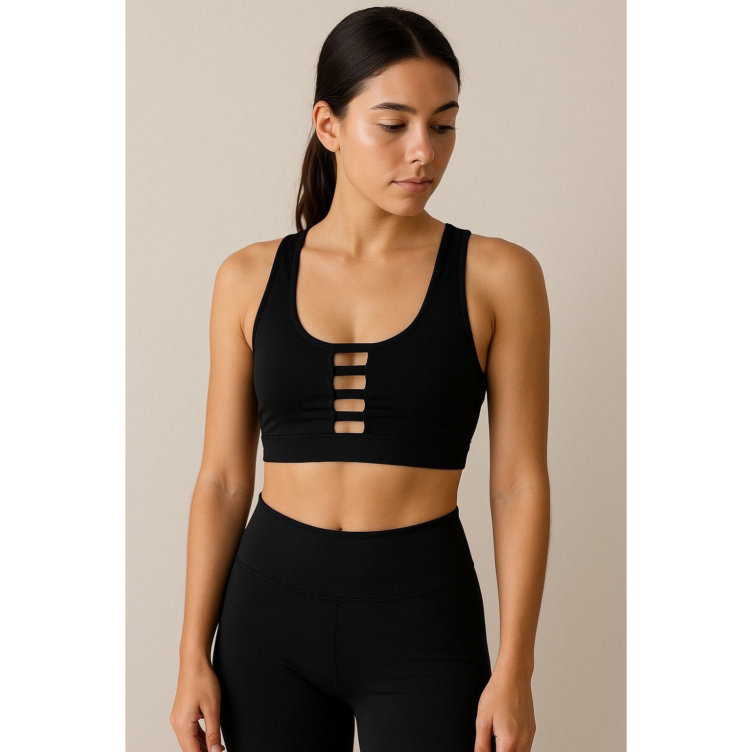 Pink Y2K Black Strappy Sports Bra PINK Victoria’s Secret M Size ONE SIZE - 1 Thumbnail