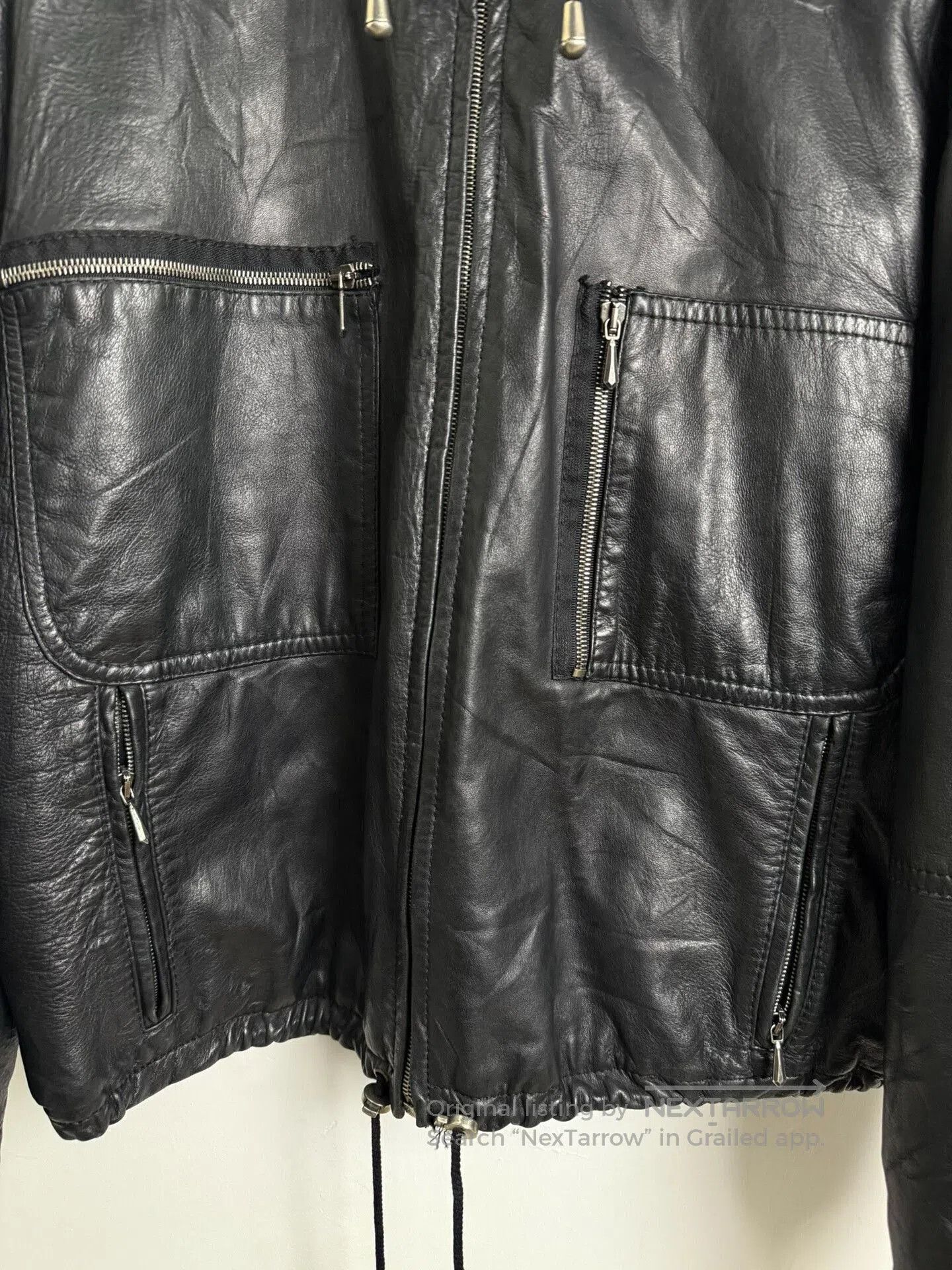 Dirk Bikkembergs black leather zip. Size US XL / EU 56 / 4 - 3 Thumbnail