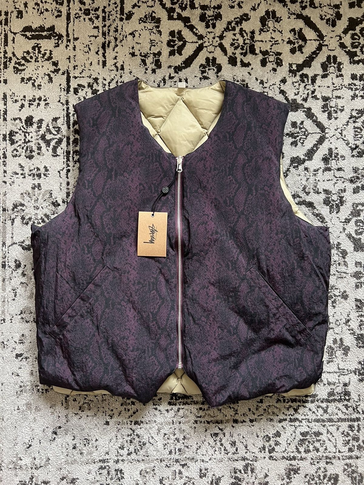 Reversible Sherpa Work Vest, Burgundy / L