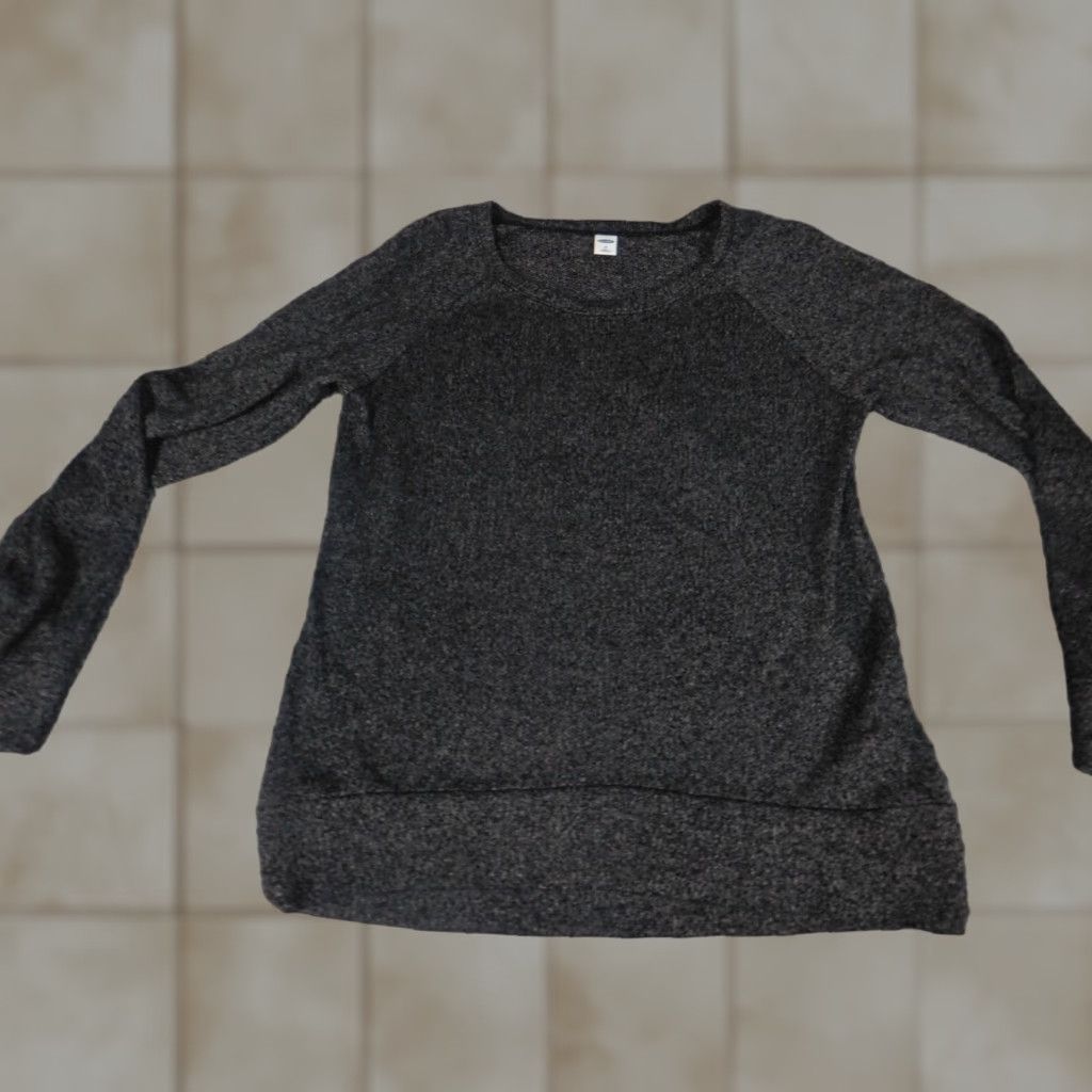 Old Navy Old Navy Womens Sweater Medium Gray Pullover Knit Puff Sleeve Round Neck Stretch Size M / US 6-8 / IT 42-44 - 1 Thumbnail