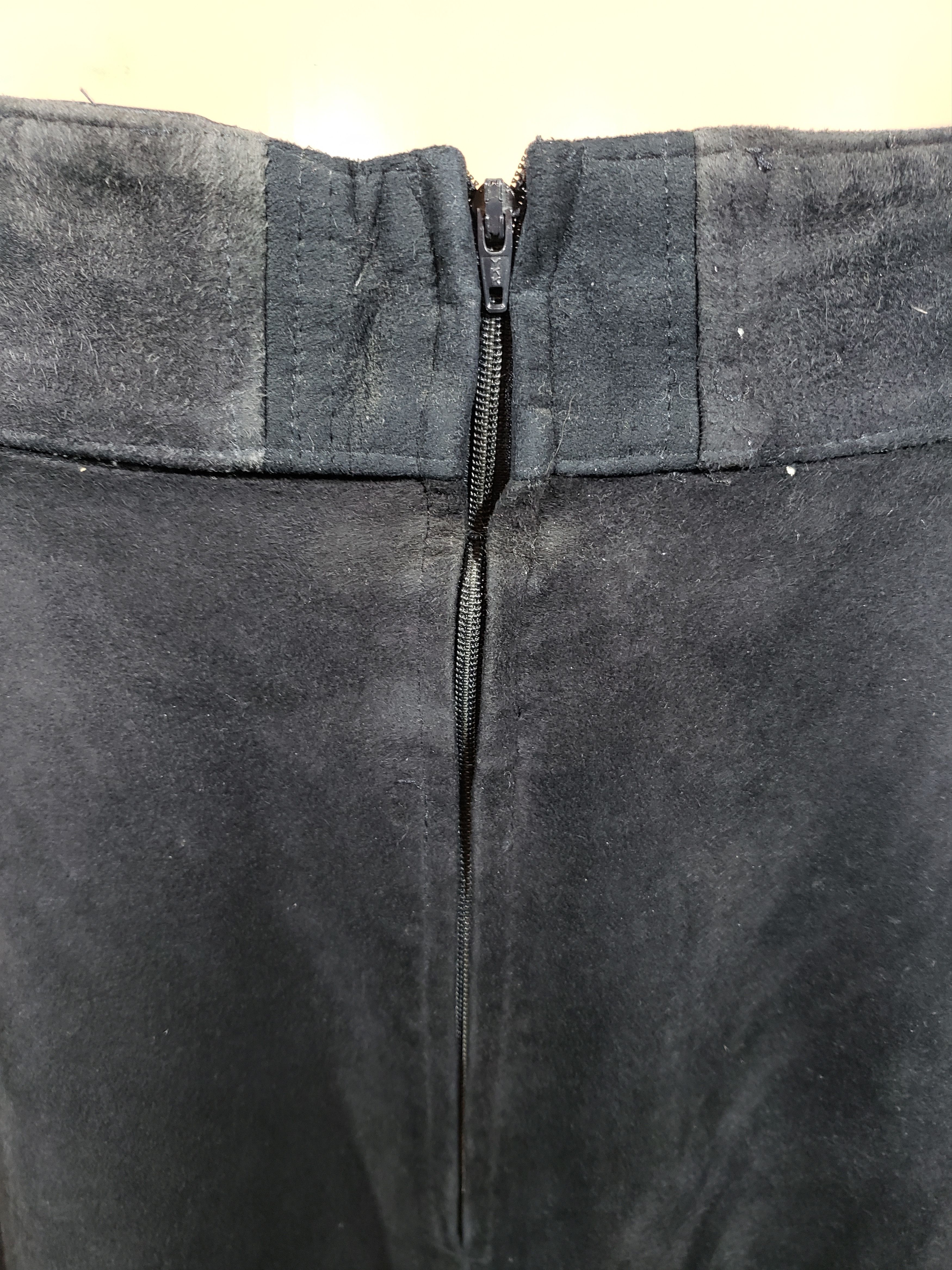 Genuine Leather Flared blue leather skirt. Blue suede skirt. Size 33" - 7 Thumbnail