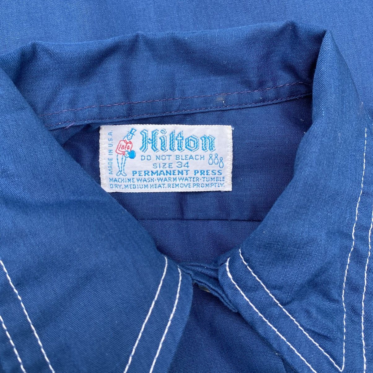 Vintage Hilton Blue Western Bowling Shirt Size S / US 4 / IT 40 - 9 Thumbnail