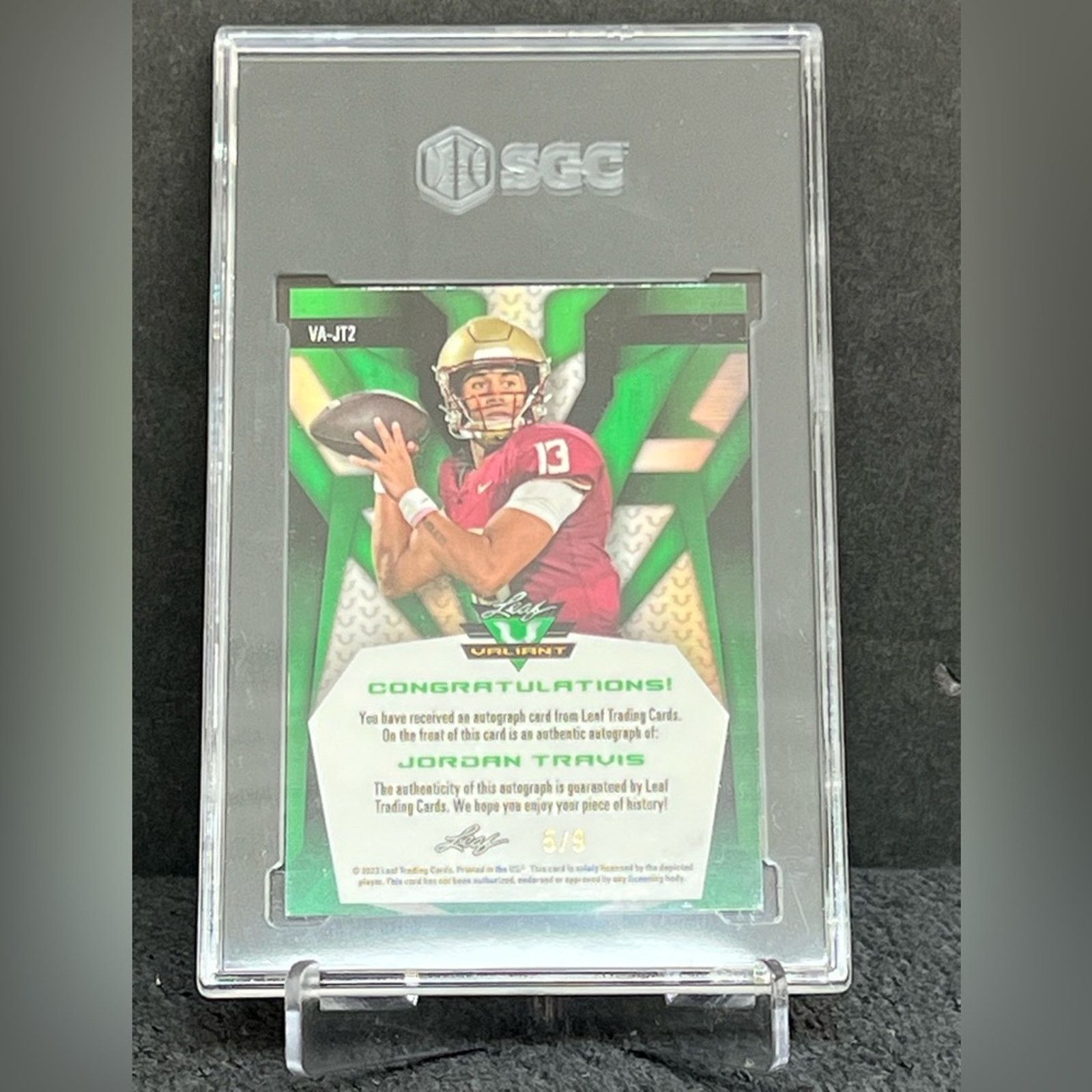 Other 2023 Leaf Eclectic Valiant Red Prismatic 5/9 Jordan Travis Size ONE SIZE - 2 Thumbnail