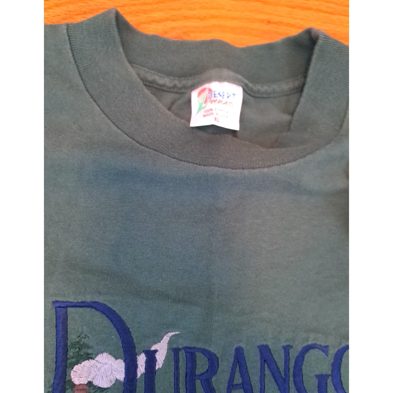 Durango VINTAGE Durango Silverton Embroidered T-Shirt XL USA Desert Heat Men Crew Neck Short Sleeve Green Canvas Embroidered 28in long 23in pit to pit Size US XL / EU 56 / 4 - 4 Thumbnail