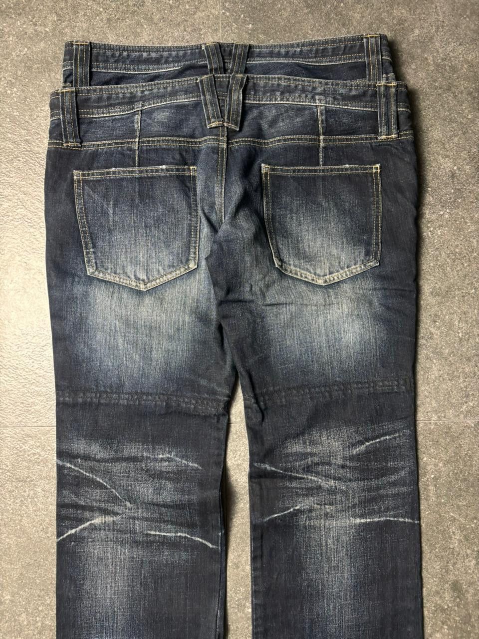PPFM Double Waist Leather Pocket Claw Marks Jeans Size US 32 / EU 48 - 10 Thumbnail